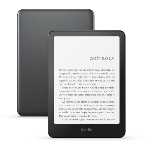 Novo Kindle Paperwhite Signature Edition (32 GB) - O Kindle mais rápido já lançado, com luz frontal autoadaptável, carregamento sem fio e bateria que dura semanas - Cor Preta Metálica