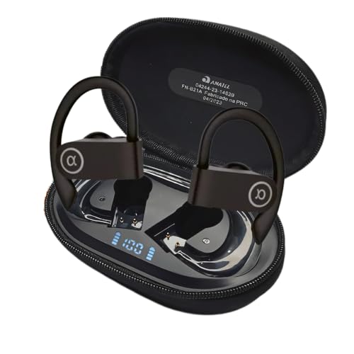 Fone de Ouvido, Bluetooth 5.4, IPX5 à Prova D'Água, 45h de Bateria, Com Microfone Embutido. Design Esportivo e Ergonômico, Ideal Para Corridas, Atividades Físicas, Videogame, IPhone e Android