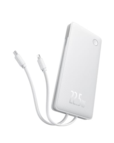 Carregador Portátil Baseus Digital Display Power Bank carregamento rápido 15W/20W/22.5W (Branco 22.5W, Milliamp Hours, 10000)