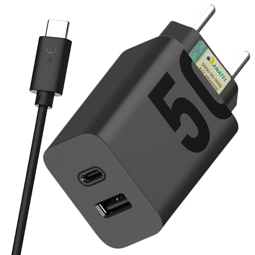 Carregador Turbo 50W USB-C – Potência Ultra Rápida com Cabo Tipo-C para Tipo-C Incluso – Compatível com iPhone 15, iPads, Samsung e Dispositivos USB-C - LAGUS IMP.