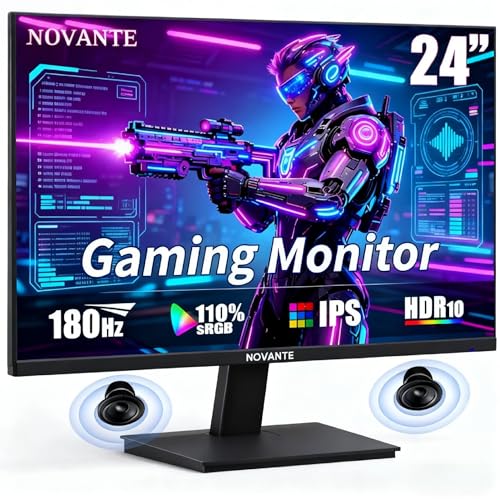 Monitor Gamer IPS 24 Polegadas, Full HD, 180Hz, 1ms, HDR400, G-SYNC, 250cd/m², Alto-falantes embutidos, Entradas HDMI/DisplayPort/USB/3.5mm